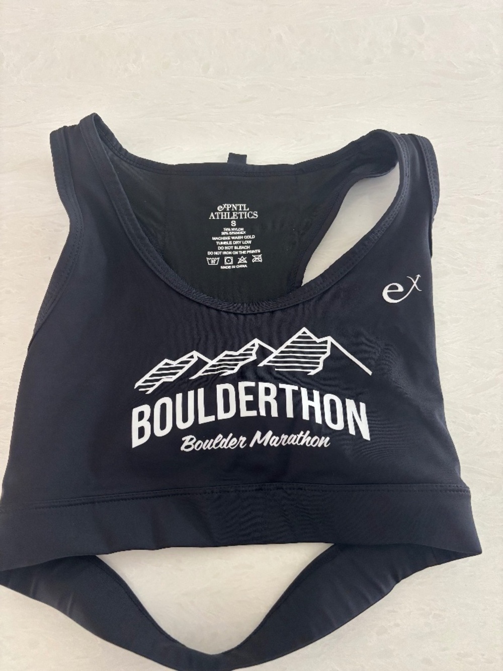 Expntl Black Sports Bra with Phone Pocket - Boulderthon Style